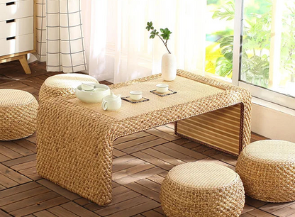 Rattan Japanese Style Small Coffee and Chairs