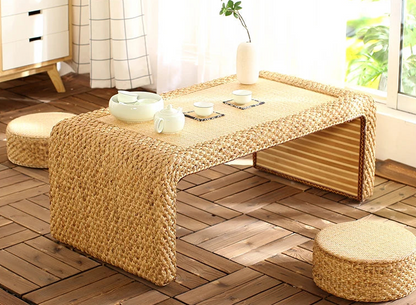 Rattan Japanese Style Small Coffee and Chairs