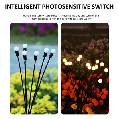 10 Led Light Fireflies Solar Garden Led Light Outdoor Waterproof Swaying Light Lawn Lamps For Courtyard Patio Pathway Decoration