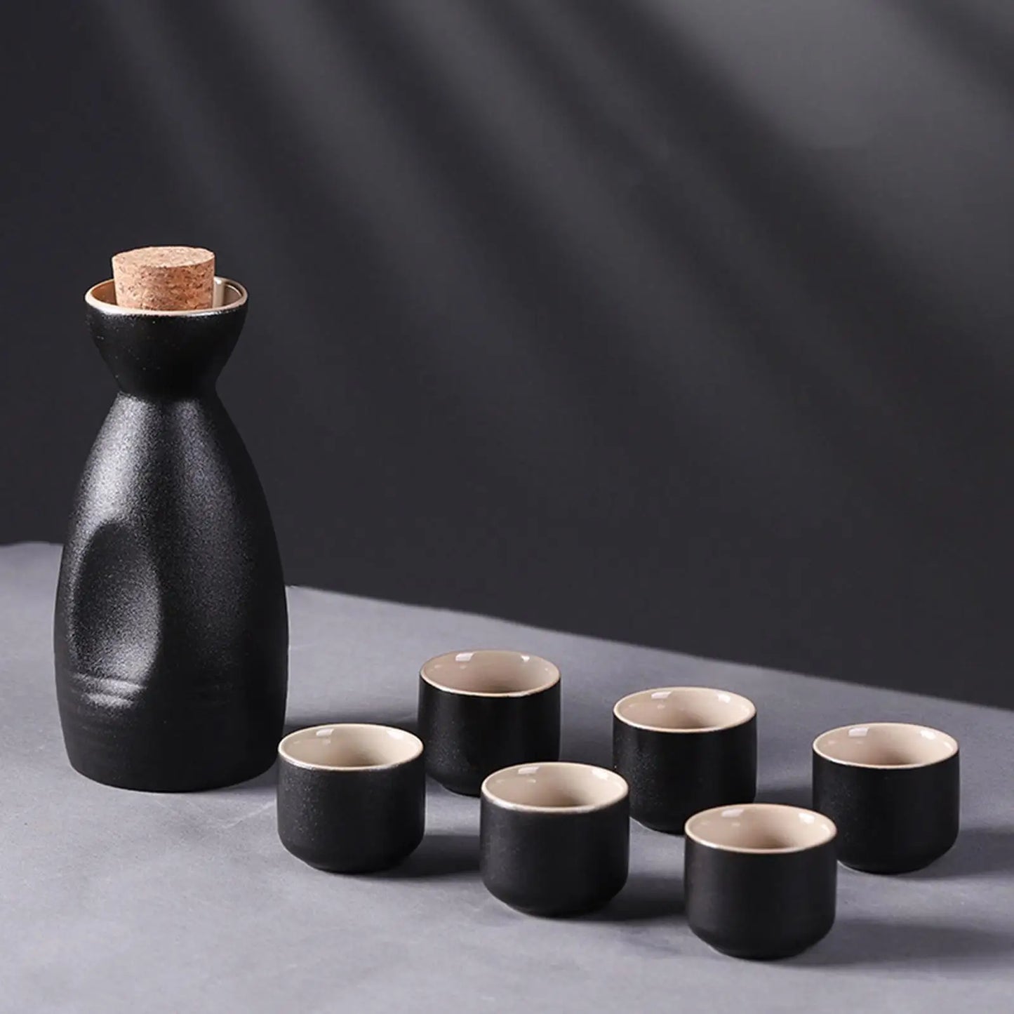 Japanese Style Ceramic Sake Pot Cups Set