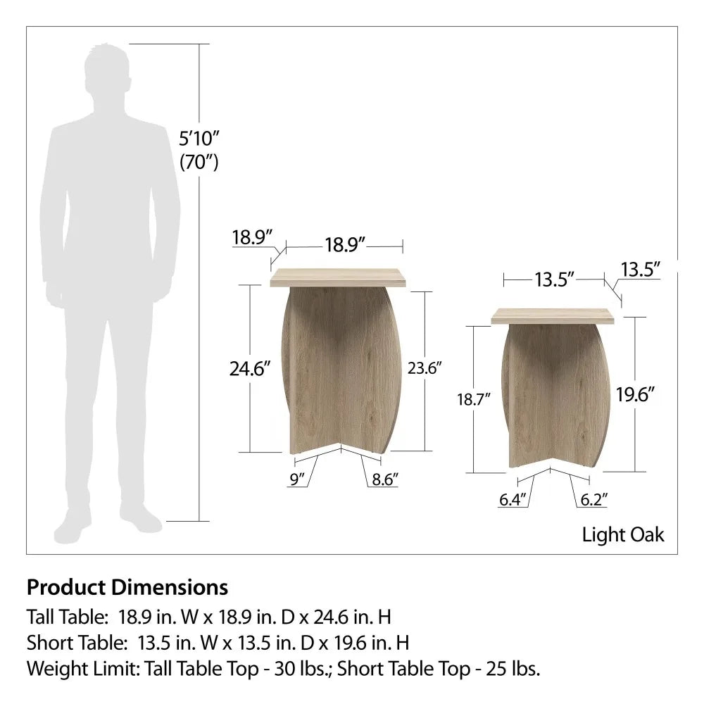 Japandi Style End Table and Side Table Living Room Furniture