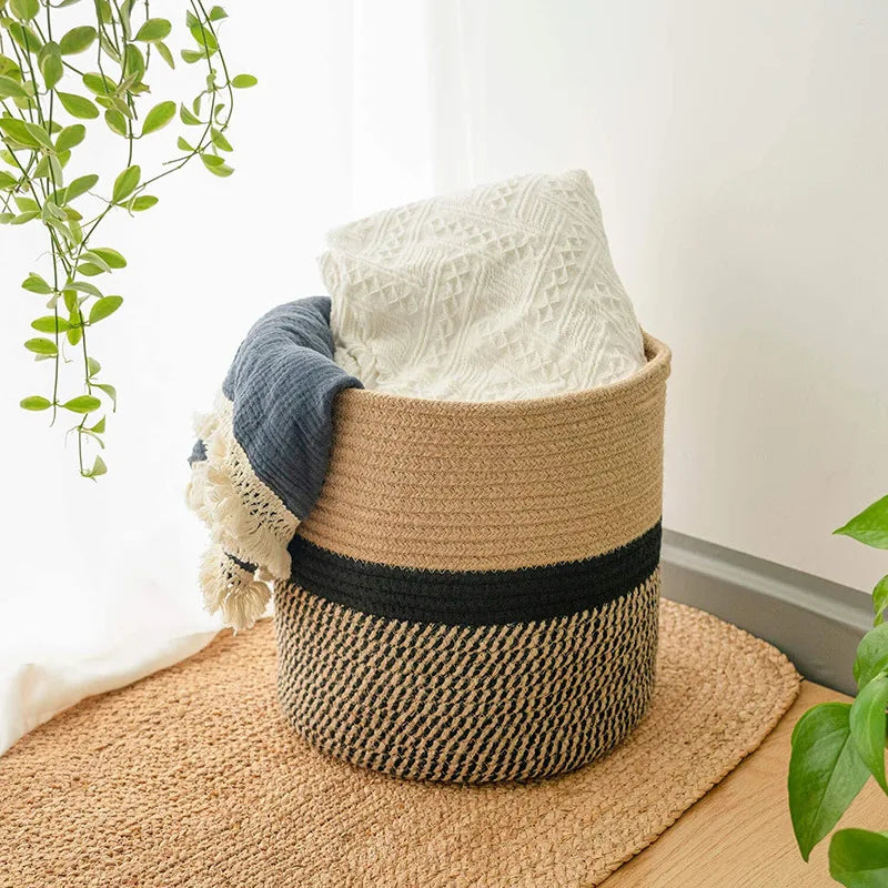 Cotton Rope Woven Basket, Flower Pot, Storage