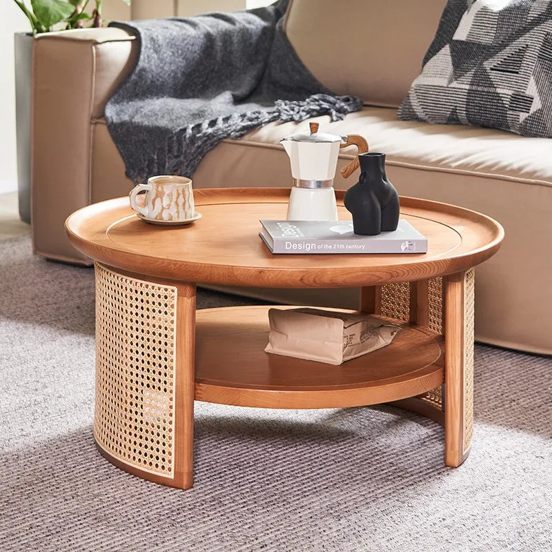 Japandi Minimalist Rattan Tables - various sizes