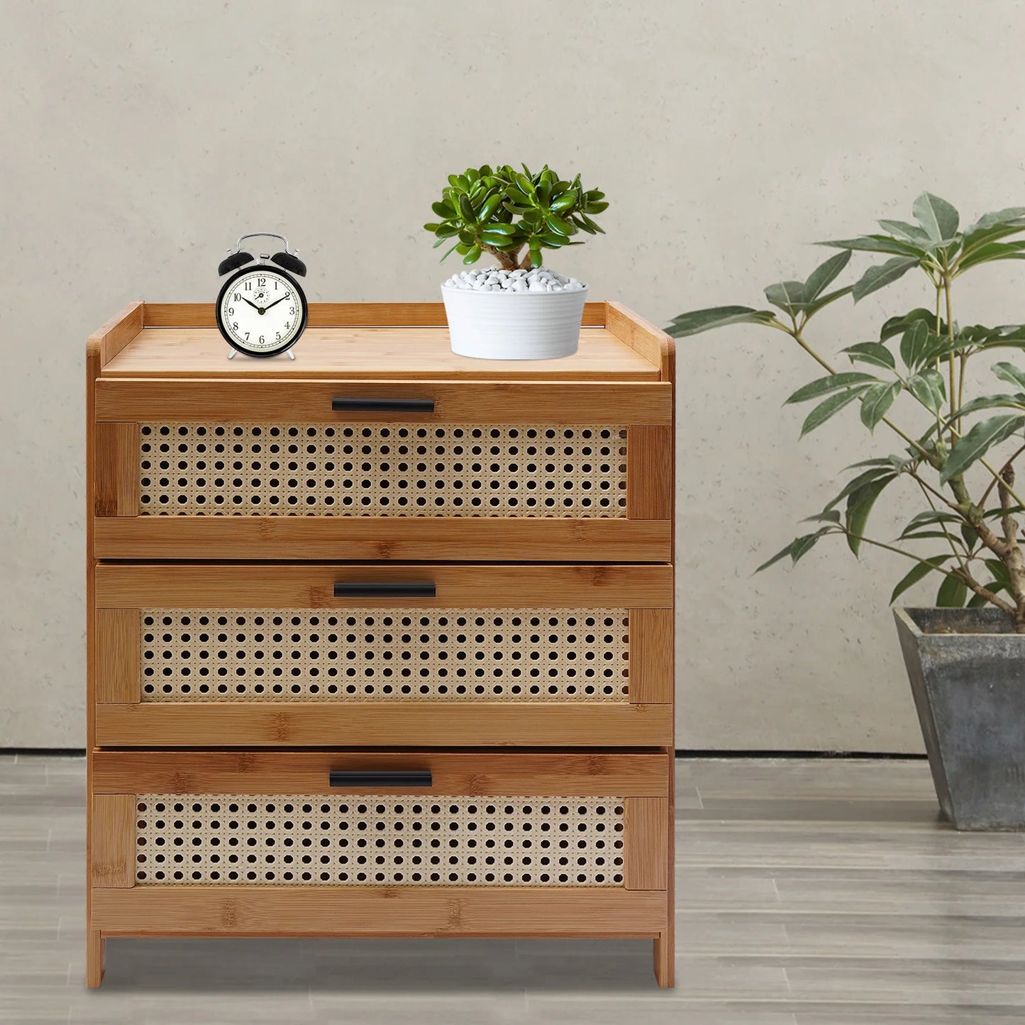 Mid-Century Modern End Bamboo Side Table