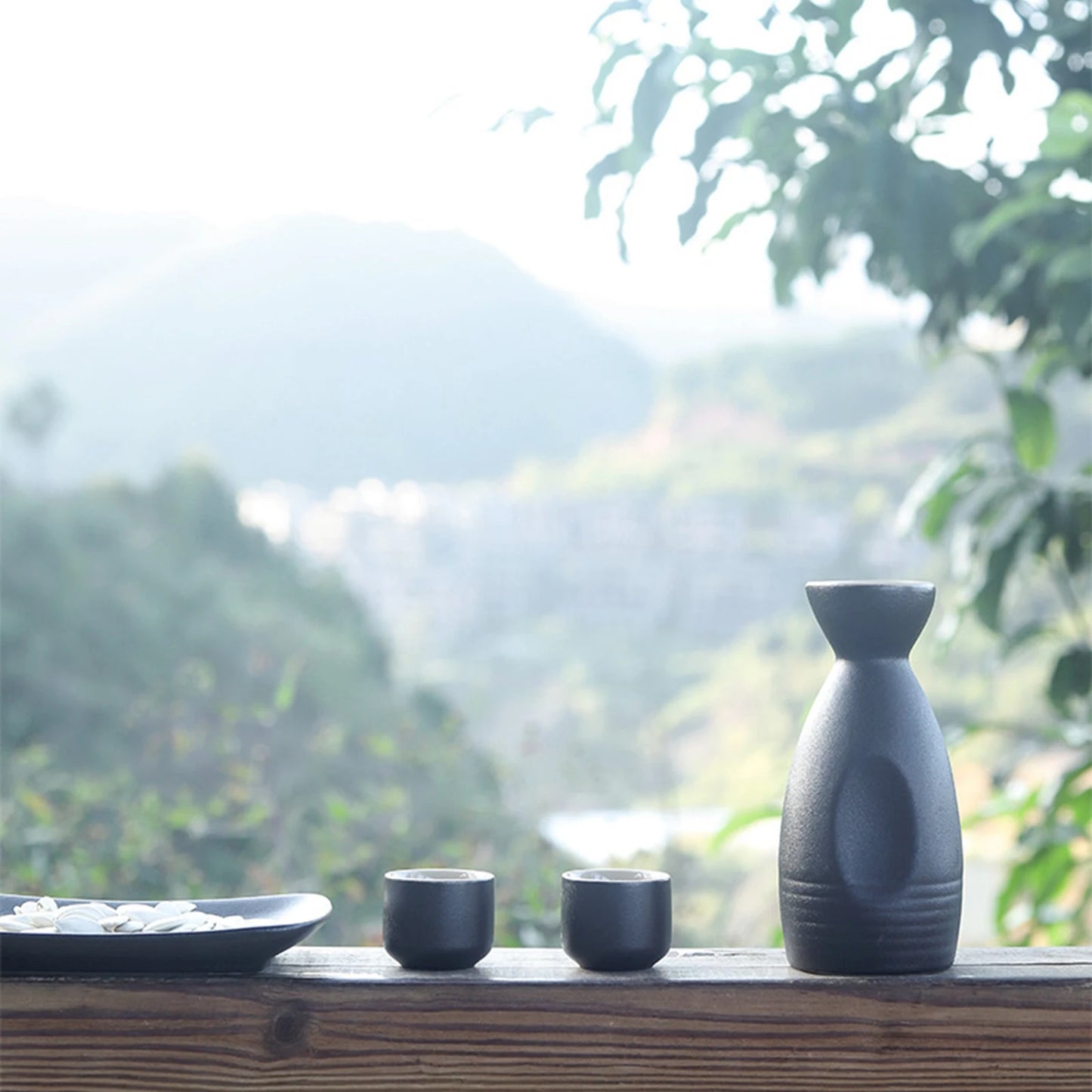 Japanese Style Ceramic Sake Pot Cups Set