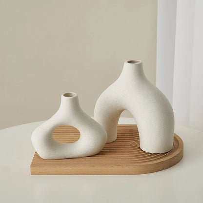 Japandi Style - 2pcs Frosted Ceramic Vase