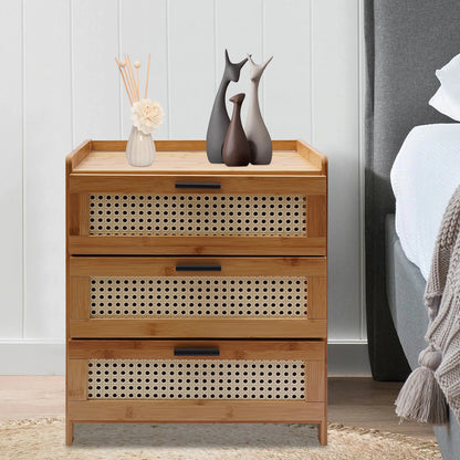 Mid-Century Modern End Bamboo Side Table