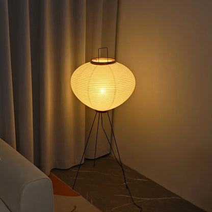 Modern Japanese handmade Rice Paper Wabi-sabi Style Floor Lamp