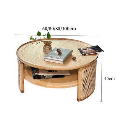 Japandi Minimalist Rattan Tables - various sizes