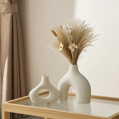 Japandi Style - 2pcs Frosted Ceramic Vase