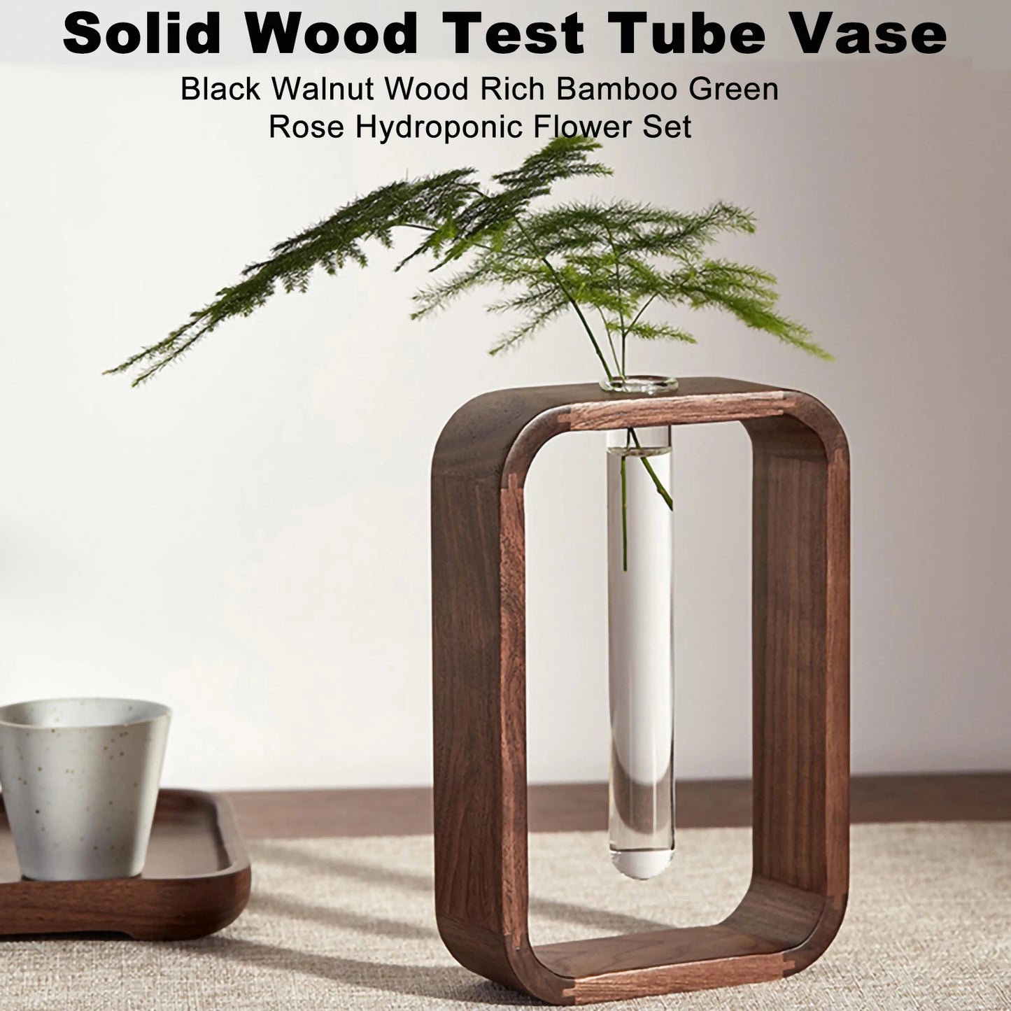 Solid Wood Test Tube Vase