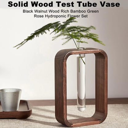 Solid Wood Test Tube Vase